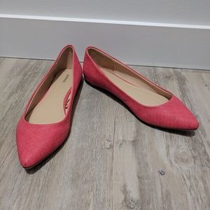 Express red pointed toe flats sz10